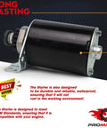 Beefed Up Drop In Starter Motor Replacement for John Deere Riding Lawn Mower GX85 and D Series Models, side view.