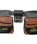Genuine Leather Framer Tool Belt With 10 Sliding Pouches And 3 Hammer Holders Built Tough For Construction Work All Day Comfort