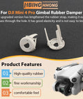 Gimbal Shock Absorption Rubber Replacement For Mini 4 Pro featuring left and right dampers and drone camera details on black surface.
