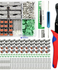 2 Pin DT Waterproof Connector Kit, 28 Sets with crimping tool, removal tool, 56 contacts, seals, and anti static tweezers
