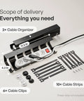 Under Desk Cable Management Tray Set Of 2 With 10 Cable Ties and power strip example