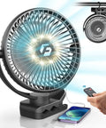 Clip On 8 Inch Portable Fan With 20000mAh Battery Rechargeable USB Desk Personal Fan with remote and phone charging