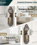 Crystal Door Knob Set With Privacy Lock In Antique Brass Base Glass Door Handle With Vintage Vibe For Bedroom