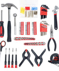 86 Piece Household Tool Set With Roll Up Bag Hammer, Wrench Set, Screwdriver Set And Pliers For DIY Home And Car Repairs