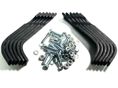12 Tine Tiller Set For 18 Inch T18U Tiller Box With 6 Left Hand Tines And 6 Right Hand Tines Bolts And Nuts Included Heavy Duty Replacement