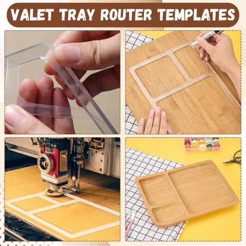 Multi Pocket Acrylic Valet Tray Router Templates For Desktop Organizers And Storage Solutions Precision Inlay Jig noticed in step-by-step crafting visuals.