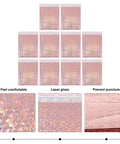 Rose Pink Holographic Padded Mailers 25x30cm Self Seal Waterproof Shipping Bags 10 Pack arranged in grid showing texture