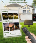 Control panel for 100Ft Outdoor Solar String Lights With Remote Control, 36 LED, Waterproof, USB C Charging, showing modes and timer