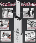 Heavy Duty Drawer Slides 20 Inch Full Extension Ball Bearing Rails Side Mount Cabinet Glides details with measurements
