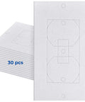 Sturdy Eva Foam Wall Gaskets Standard Switch Plates Draft Stoppers To Blast Away Cool Air Lock In Cozy Vibes Easy Pop Back Install 30 Piece White House Energy Savers stacked white foam sheets for electrical outlets.