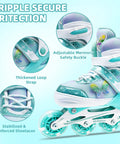 Girls Inline Skates For Kids Ages 3 To 12, 4 Size Adjustable Roller Shoes With Light Up Wheels, Beginner Youth Quad Skates, butterfly design