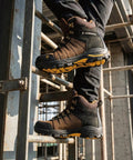 Men's 6 Inch Waterproof Steel Toe Work Boots Leather Lace Up EH Rated Slip Resistant Outsole For Construction Roofing And Hunting