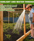 Child watering plants through Ultra Fine Nano PP Garden Netting 10 X 20 Ft Birdproof Barrier Screen For Veggies Fruits And Flowers