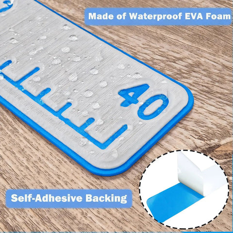 40 Inch EVA Foam Fish Ruler With Self Adhesive Backing For Boats And Kayaks Non Skid Surface on wooden deck