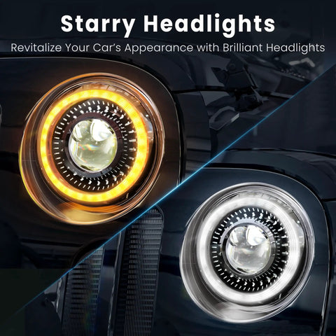 Ultra Bright 7 Inch LED Headlights For Jeep Wrangler And Fullsize Trucks Anti Glare Round Hi/Lo Beam 16000lm High / 8000lm Low