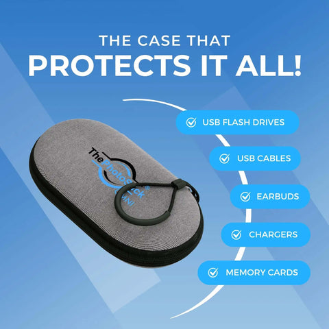 Badass Nylon Storage Case For Portable Usb Drives Waterproof Shockproof Travel Pouch With Soft Lining shown in grey for tech accessories.