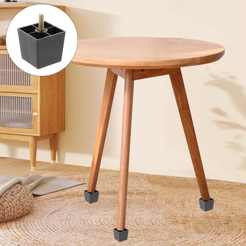 Round table with 4 Pack Plastic Furniture Legs For Sofas And Cabinets Square Shape With Metal Screws Easy To Install Durable Replacement Feet