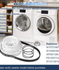 Washer Pulley Clutch Kit With Drive Belt And Splutch Cam Kit For Top Load Washers Replacement Includes W10006384 Belt