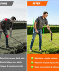 Before and after comparison of Heavy Duty Universal Replacement Handle Featuring Quick Lock Clamp For Shovels Weed Eaters And Snow Blowers.