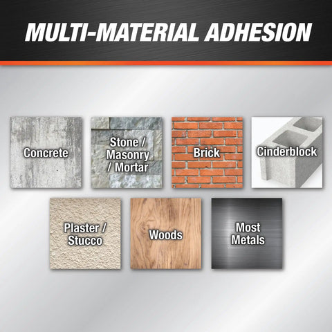 Image showing Textured Concrete Premium Elastomeric Filler And Sealant For Crack Repair In Interior And Exterior Concrete And Masonry uses on concrete, masonry, brick, cinder block, plaster, wood, and metals.