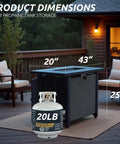 Propane Fire Pit Table 43 Inch Rectangle Outdoor Gas Fire Pit For Patio Balcony And Backyard next to 20 lb propane tank