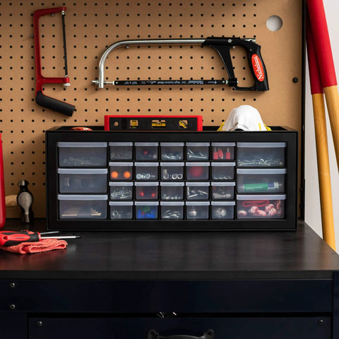 Hella Practical 26 Drawer Teacher Tool Box And Craft Supply Caddy With Spacious Slots For Markers Stickers And Hardware Made In Usa Straight Up Sturdy All Black Finish