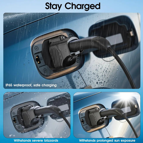 Upgraded NACS To CCS1 Charging Adapter For Tesla Supercharger With 500A 1000V Fast Charge Capability Built Tough for outdoor charging in rainy conditions.
