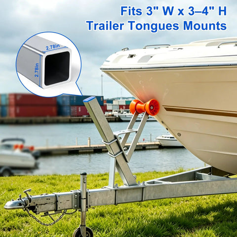 Heavy Duty Marine Trailer Winch Stand With U Bolts For Saltwater Toughness, 4mm Hot Dip Galvanized Steel That Wont Rust, Rustproof Winch Mount Fits 3 Inch Wide By 3 To 4 Inch High Trailer Tongues For Fishing Boats Jet Skis Sailboats on boat trailer