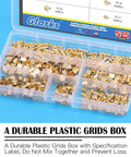 U Shape Copper Wire Crimp Terminal Kit, 525 Piece Non Insulated All In One Assortment With Open Barrel in plastic box