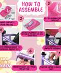 Assembly instructions for Glitter Purple Doll Bike Seat Accessory For 18 To 22 Inch Dolls And Stuffed Bears, Universal Crossbar Mount.