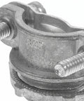 Close-up of Heavy Duty Four Pack Three Quarter Inch Cable Clamps Zinc Alloy Threaded Connectors with detailed threads.