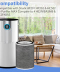 HEPA Replacement Filter For Shark Air Purifier Models HP201 HP202 HP301 HP302 UA205 AP1000 HC501 HC502 Max 2 Pack with purifier