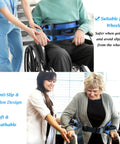 Padded Gait Belt With Seven Grips For Seniors on wheelchair and walking assistance, non slip with easy grip handles.