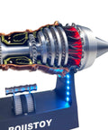 Jet Engine Model TR900 Turbofan Kit for Aviation Nerds with exposed engine components, desktop decor, and educational toy.