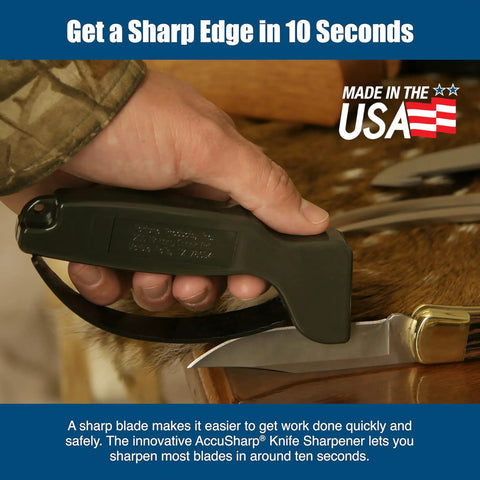 Ergonomic Knife Sharpener With Compact Grip, Easy To Use, Restores And Hones Straight And Serrated Blades In Seconds, Durable OD Green Finish For Kitchen Or Outdoor, Slim Travel Friendly