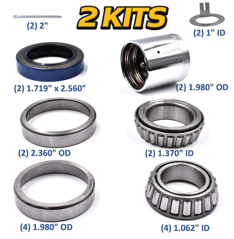 Beefed-Up Heavy Duty Boat Trailer Bearing Kit With Greaseable Protectors For 1-1/16 And 1-3/8 Hubs, bearing and seal kit
