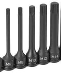 Triple Square Driver Socket Set M5 To M16 4 Inch Length Built Tough With High Torque Drive Chromoly Alloy Steel Heavy Duty Gear