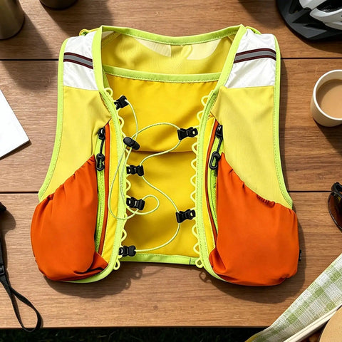 Trail Ready Hydration Running Vest With Lightweight Pack, Breathable Mesh Back Ventilation, Reflective Pockets, Ergonomic Fit