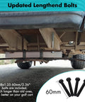 M8x1.25 60mm bolts installed on heavy duty one inch front end lift block for Club Car DS golf carts.