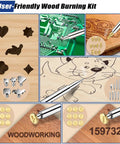 All In One Wood Burning Kit 163 Pcs With Pyrography Pen And Adjustable Temperature 28 Tips 26 Letters