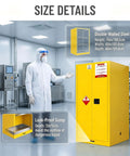 Heavy Duty 450 Gallon Galvanized Steel Flammable Chemical Safety Cabinet With Double Wall Fireproof Construction in lab setting