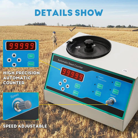 Cgoldenwall Automatic Grain Counter Machine Microcomputer Digital Scale For Rice Seeds Soybean Corn Wheat features high precision automatic counter.