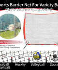 7x7ft Ball Backstop Net with 4 Ground Spikes and 2 Sandbags, sports barrier for lacrosse, baseball, softball, hockey training