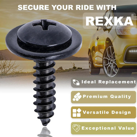 Close-up of 50 Pack Fender Liner Screws For Honda Acura BMW Wheelhouse Splash Shield SEMS Phillips Truss Head