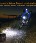 Cyclist using 6V 4.5Ah LiFePO4 Battery Two Pack With Built In BMS for night riding, showcasing green energy benefits