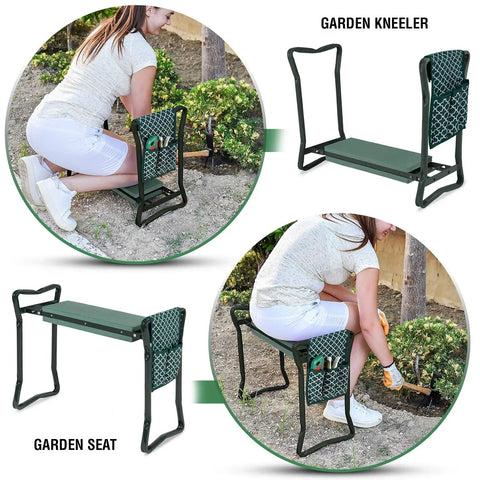 All In One Garden Kneeler And Seat With Knee Cushion And Flip Design For Comfortable Gardening, lightweight, foldable view