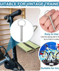 Quick Release Pins 1/4 Inch Diameter, 1.5 Inch Usable Length displayed with exercise equipment and bicycle use case