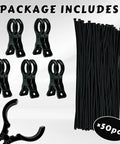 Big Party Balloon Arch Clips Set With 50 Premium Long Clear Latex Balloons To Make Your Birthday Or Wedding Look Totally Awesome And Professional Without Breaking The Bank For Any Home Decor Shindig. package includes 5 black ABS clips and 50 long balloons