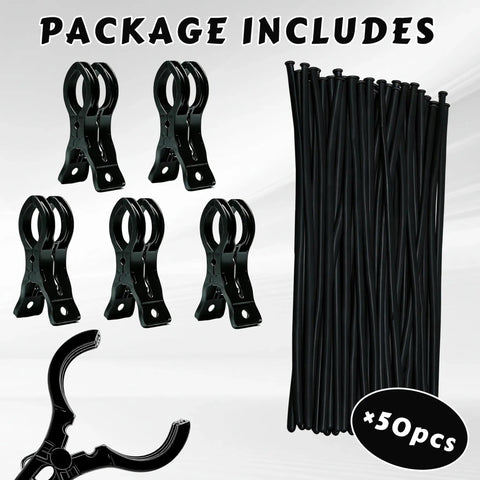 Big Party Balloon Arch Clips Set With 50 Premium Long Clear Latex Balloons To Make Your Birthday Or Wedding Look Totally Awesome And Professional Without Breaking The Bank For Any Home Decor Shindig. package includes 5 black ABS clips and 50 long balloons