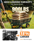 Heavy Duty Steel Garden Cart With 880 Lbs Capacity On Wheels Utility Wagon showing 900 lbs load of soil bags